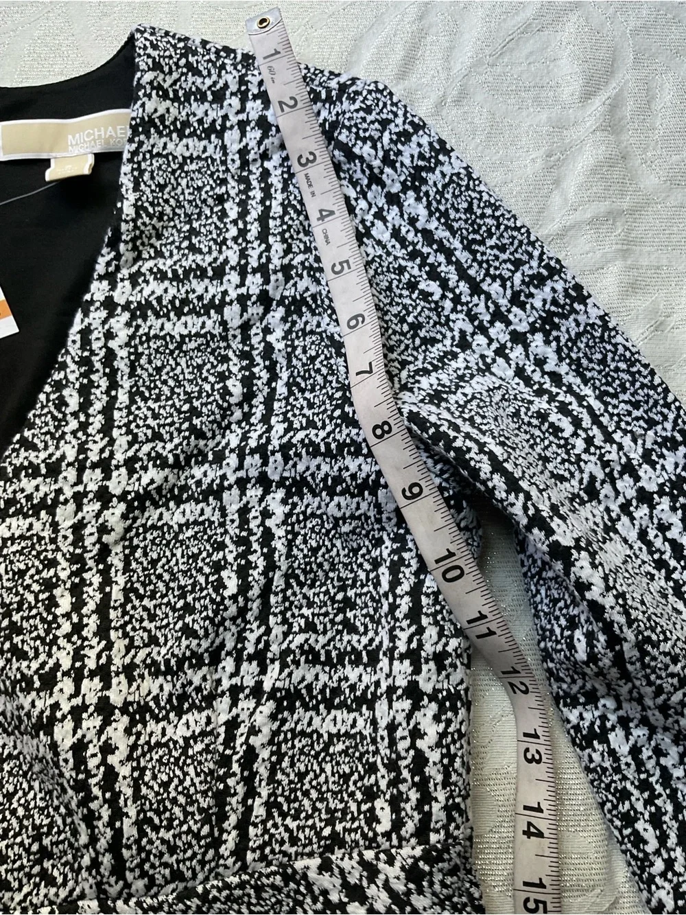 NWT Michael Kors Black & White Plaid Fit & Flare Dress Size Small